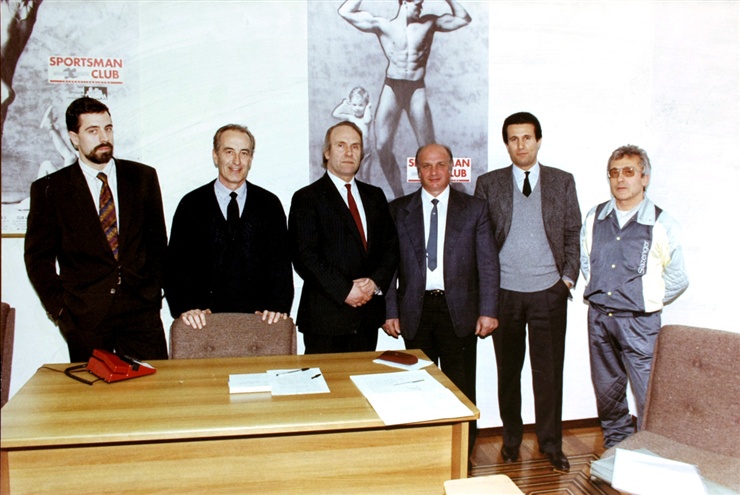 Sportsman Club Milano: foto storica dei fondatori delle federazioni di Body Building