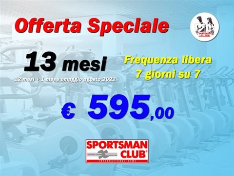 OFFERTA SPECIALE - PROMO ESTATE - Offerta Palestra Sportsman Club Mila